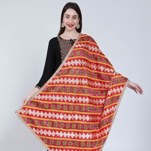 Phulkari Dupatta for Women, Bridal dupatta, Indian Dupatta handmade, Multi Dupatta, Phulkari Chunni