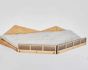 Kattenplank, kattenmand, kattenmeubels, moderne krabpaal, zwevende kattenbakplank aan de muur, kattenplanken, krabpaaltoren, kattenmuurbed