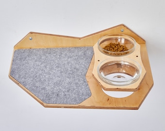 Kattenvoerbak, modern kattenvoerstation, kattenvoerplank, kattenbak, kattenwandvoeder, kattenmuurmeubels, aan de muur gemonteerde kattenvoerbakken