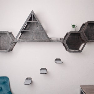 Cat wall furniture set, modern cat tree, cat wall shelves, cat condo, cat shelves, cat house, cat hexagon shelves cat bed cat furniture wall