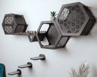 Cat wall furniture, cat wall shelves set, cat tree, cat shelves, cat furniture, cat cave, modern cat tree, cat climbing wall, cat bridge