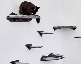 Cat tree shelves, cat wall furniture, modert cat tower wall mounted, cat shelves, cat climbing wall, cat wall steps, cat bed corner