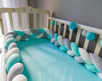 knitted cot bumper