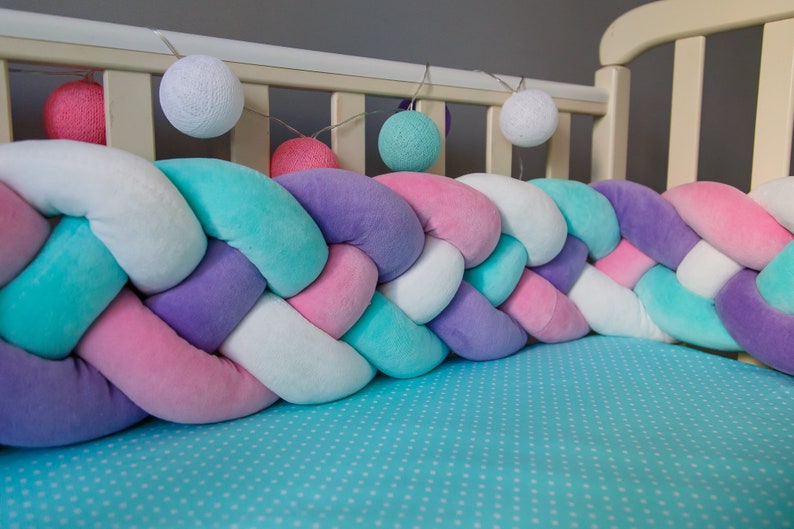 Double Braided crib bumper Сrib bumper braid crib bumper Etsy