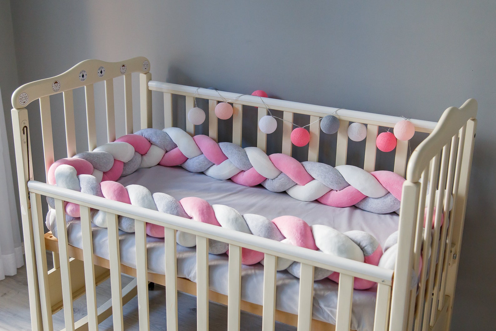 Braided Crib Bumper Baby Crib Bumper Braid Crib Bumper Etsy
