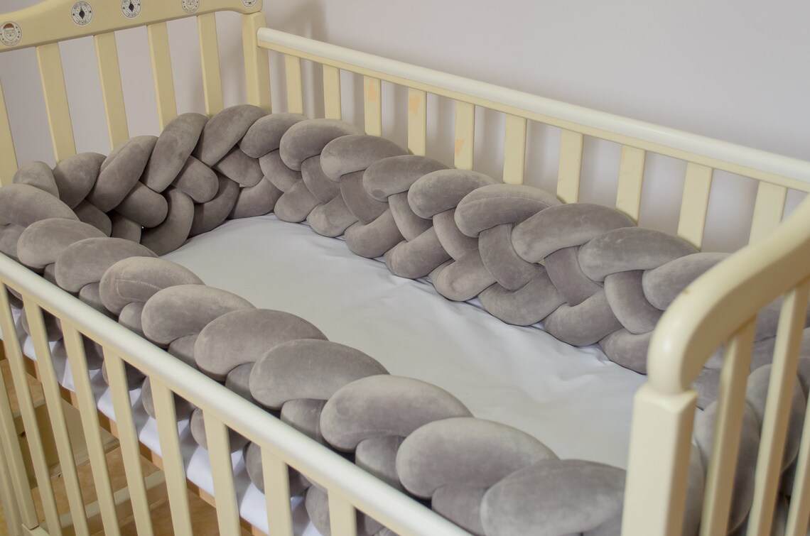 Double Braided crib bumper Сrib bumper braid crib bumper Etsy