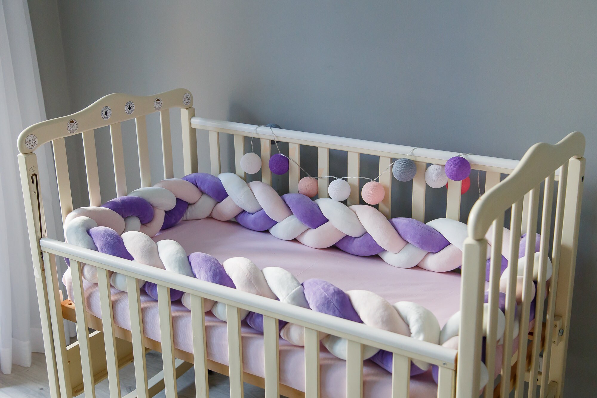 Braided crib bumper Nursery bumper braid crib bumper baby Etsy