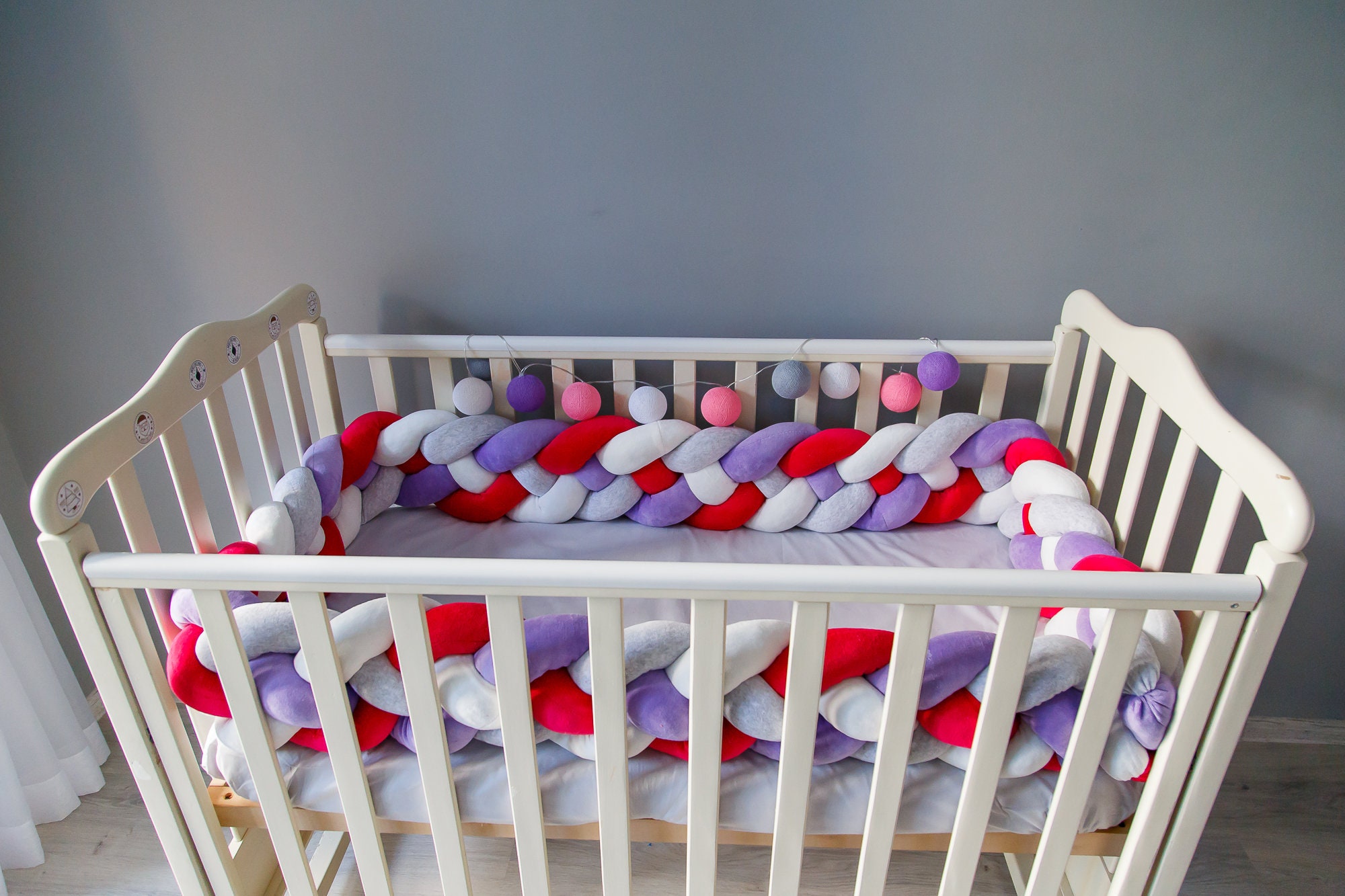 Double Braided crib bumper Baby Сrib bumper nursery bumper Etsy