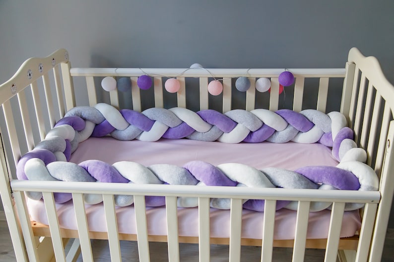 Braided Crib Bumper Bed Bumper Braid Crib Bumper Baby Bed Etsy
