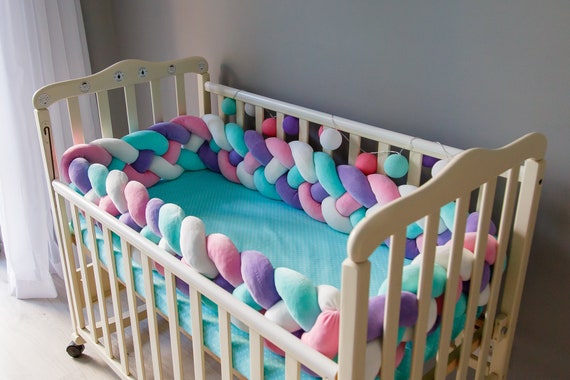 baby crib bumper knotted braided
