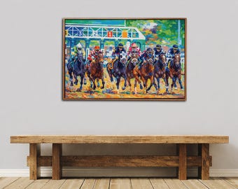 Horse Racing Canvas Wall Art Print