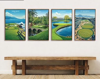 Iconic Golf Course Canvas Prints - Framed Vintage Golf Wall Art