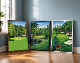 Juego de lienzos decorativos de Augusta Golf / Decoración inspirada en el Masters