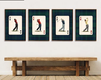Vintage Golf Art Print – Framed Canvas, Golf Legends