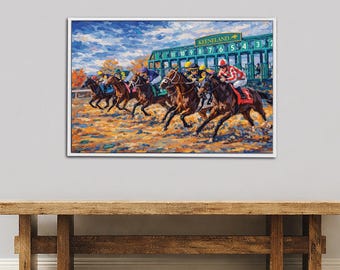 Keeneland Horse Racing Wall Art Print | Kentucky Derby Style Art