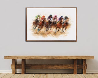 Abstract Horse Racing Canvas Print