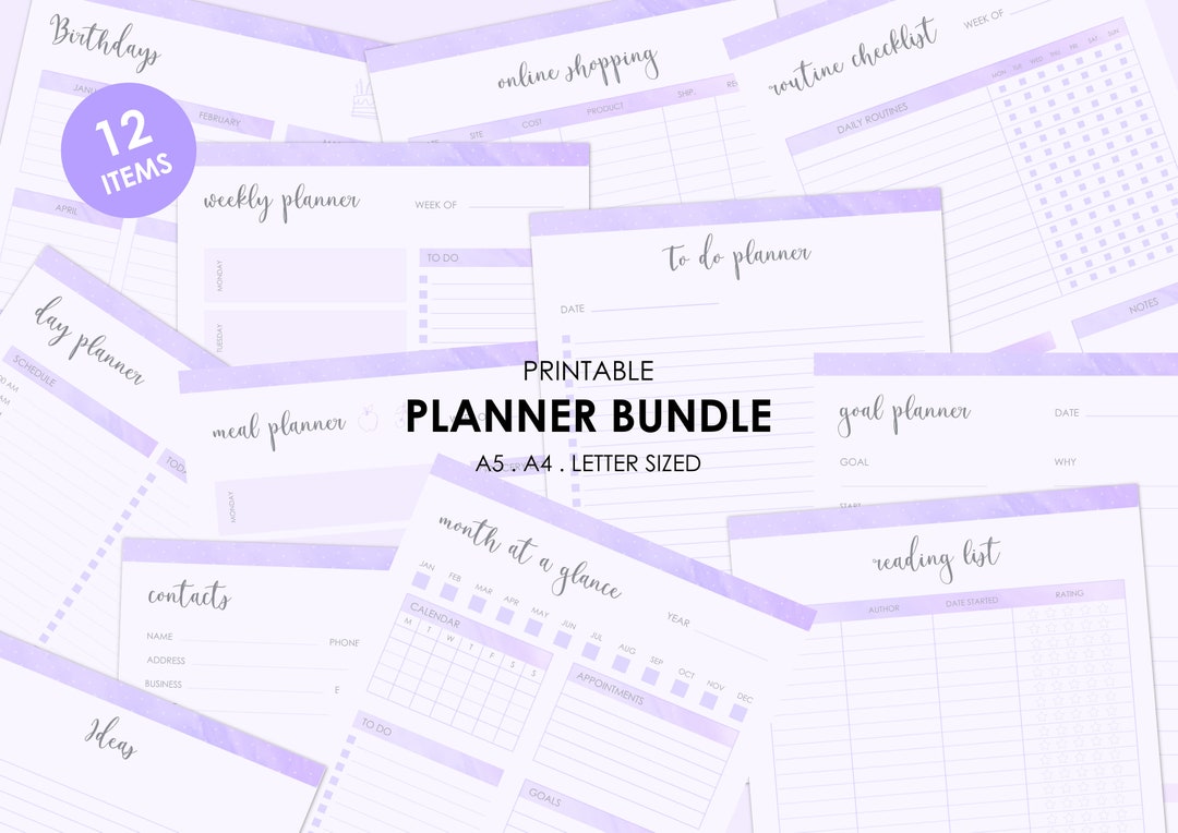 Digital Planner, Printable Planner Pages, Downloadable Planner Pages ...