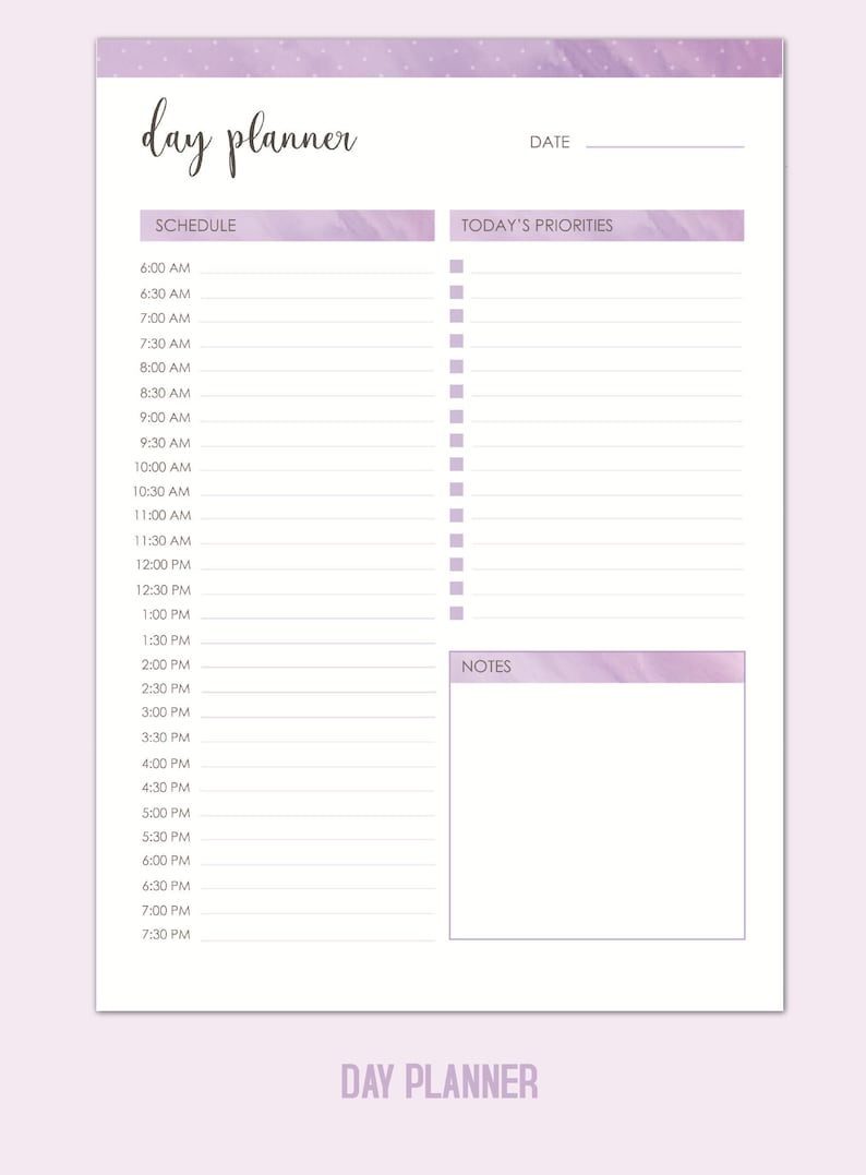 day-planner-printable-planner-pages-downloadable-planner-etsy