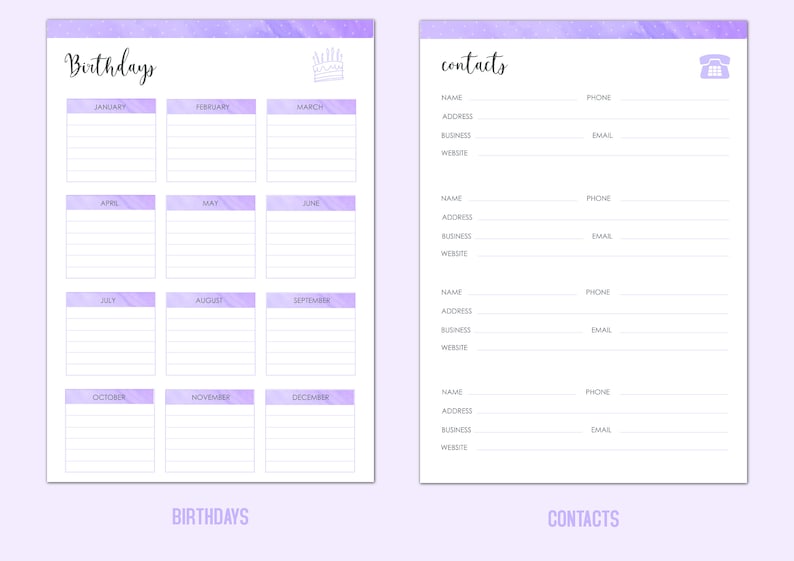 Digital Planner, Printable Planner Pages, Downloadable Planner Pages ...