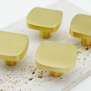 Square knob,Geometric handle,Modern brass hardware,Quadrilateral knob,Kitchen knobs,Gold home decor,Single hole pull,Solid brass knob