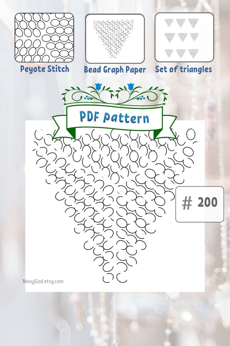 peyote stitch triangle graph paper printable for seed beads etsy new zealand