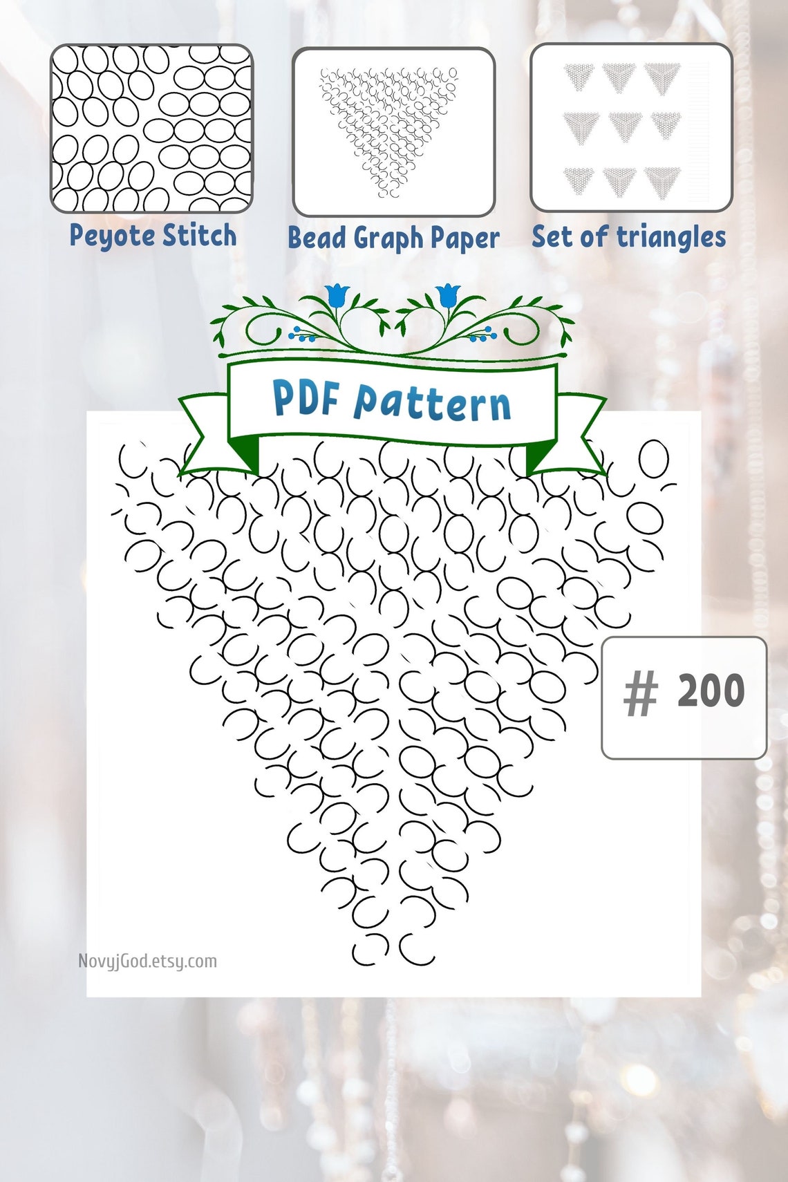 Peyote stitch Triangle / graph paper printable for seed beads | Etsy