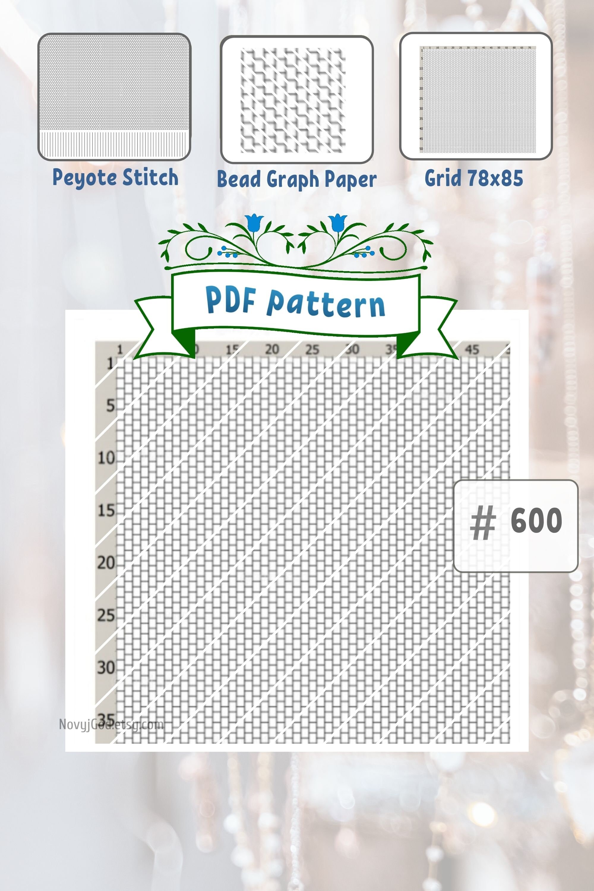 peyote stitch graph paper for printing 2 pdf design sheets etsy