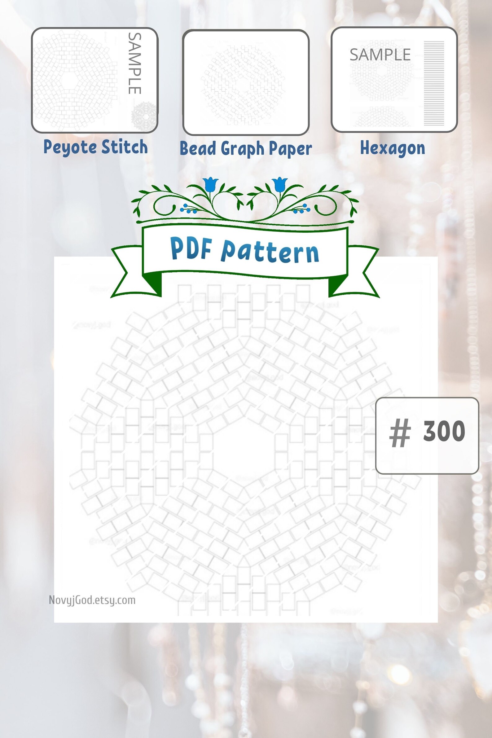 a hexagon of peyote triangles graph paper printable for seed etsy