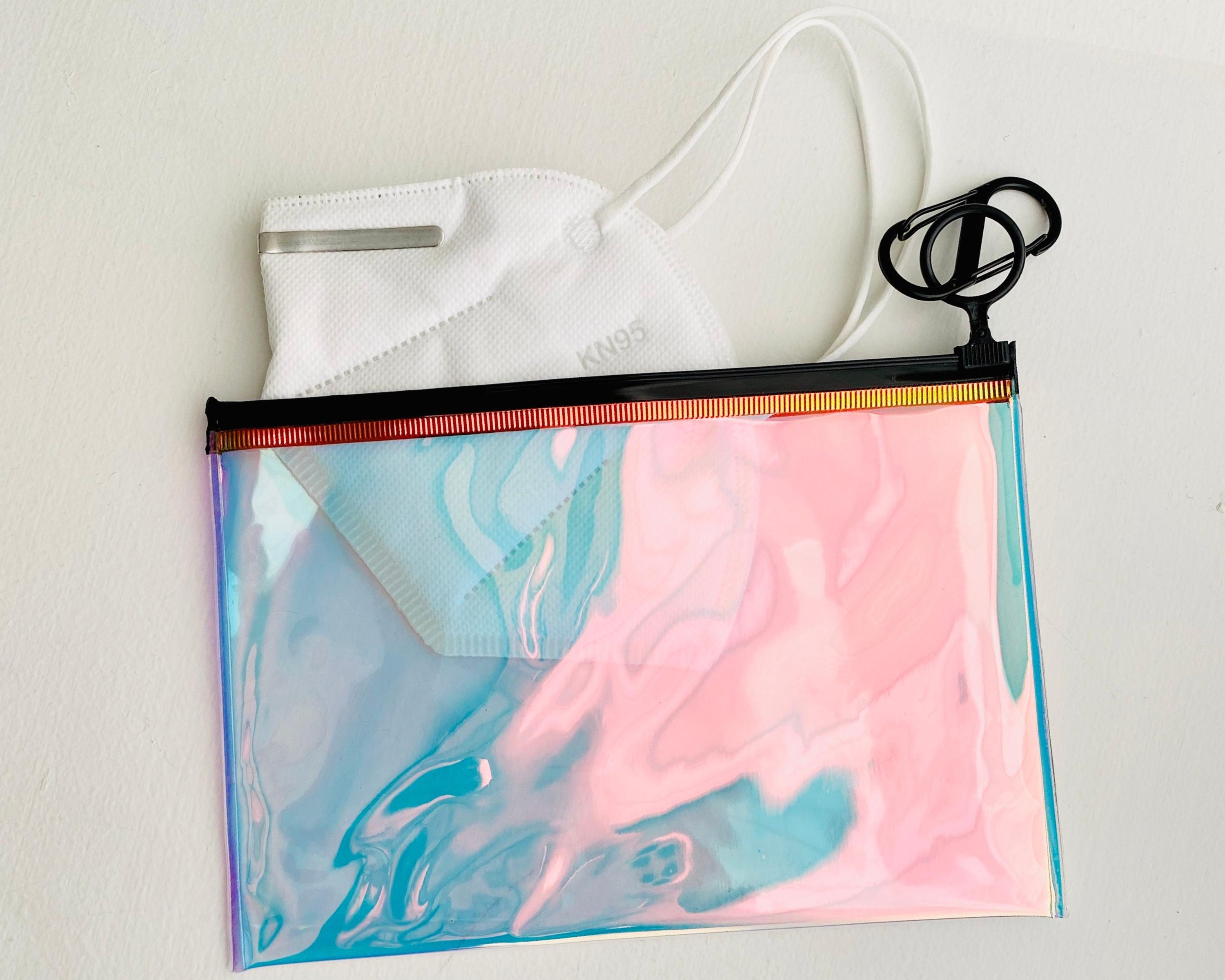 3pc PVC Mask Pouch Holographic Ziploc Bag transparent Pouch Etsy