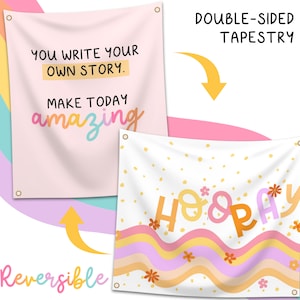 Make Today Amazing Classroom Tapestry - Double-sided Inspirational Hanging Wall Art for Teachers & Students - Large Cute School Banner