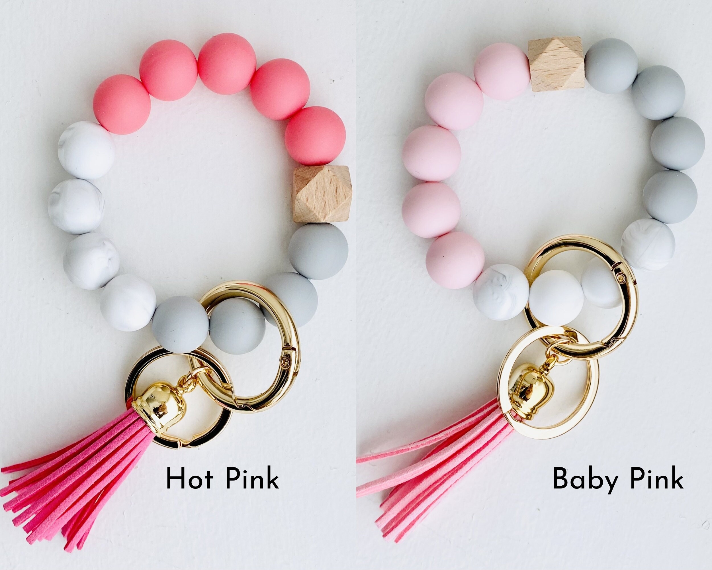 Idakekiy Silicon Key Ring Bracelet | Wristlet Keychain For Women & Girls - Bamboo Design