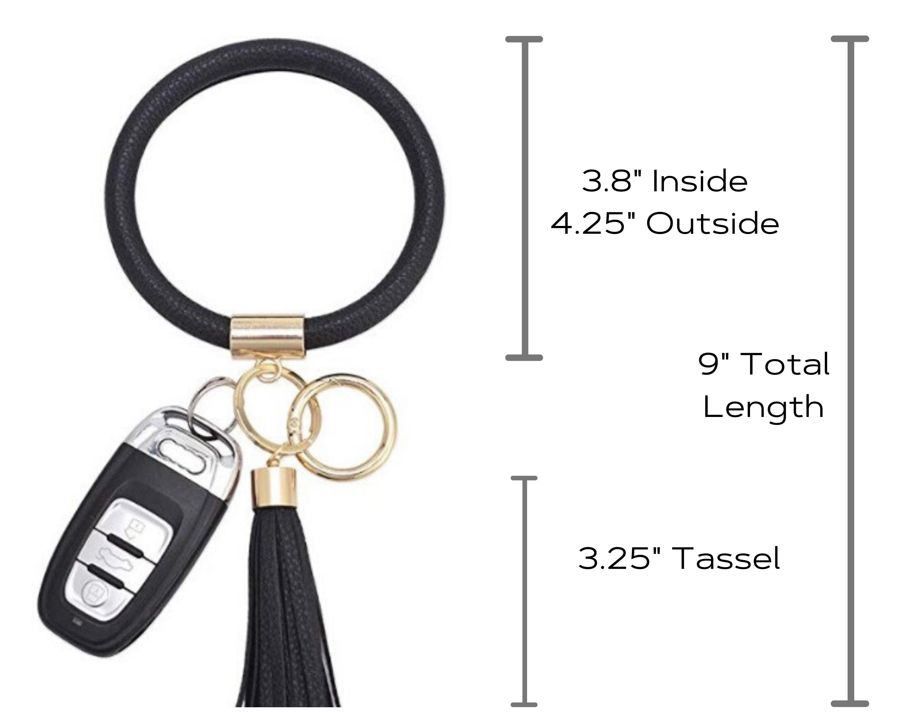 Bangle Key Ring | Bracelet Key Chain | Wristlet Keychain W Pom ...