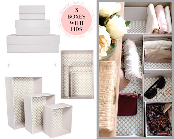 Hikidashi Box Set Of 3 Gray Marie Kondo Organizing Boxes Etsy