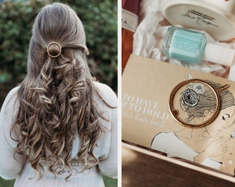 Gold Circle Hair Clip | Hair Accessories for Friends Women Teens Girls | Boho Chic | Geometric Modern Minimalist Hair Accessory | Barrette