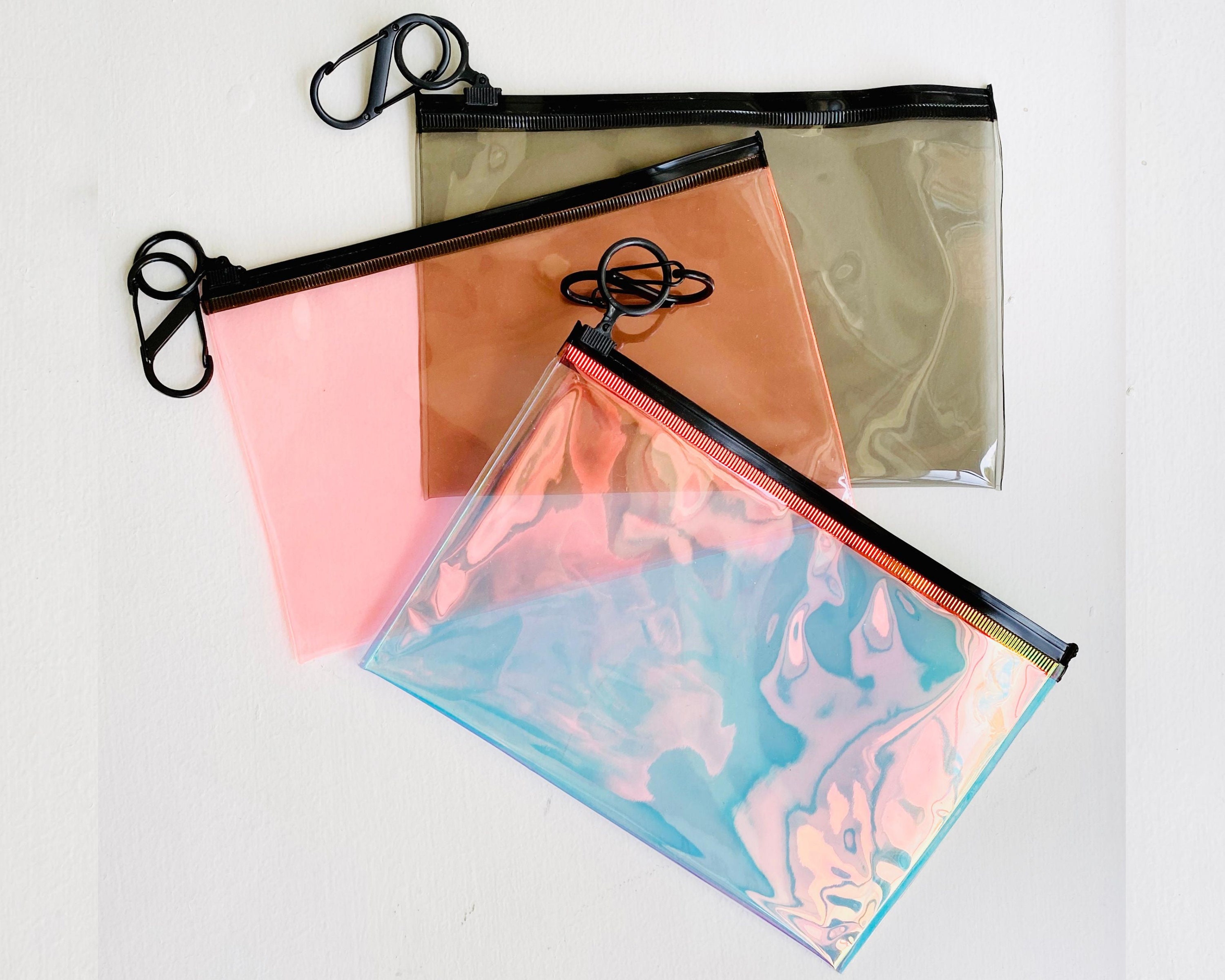 3pc PVC Mask Pouch Holographic Ziploc Bag transparent Pouch Etsy