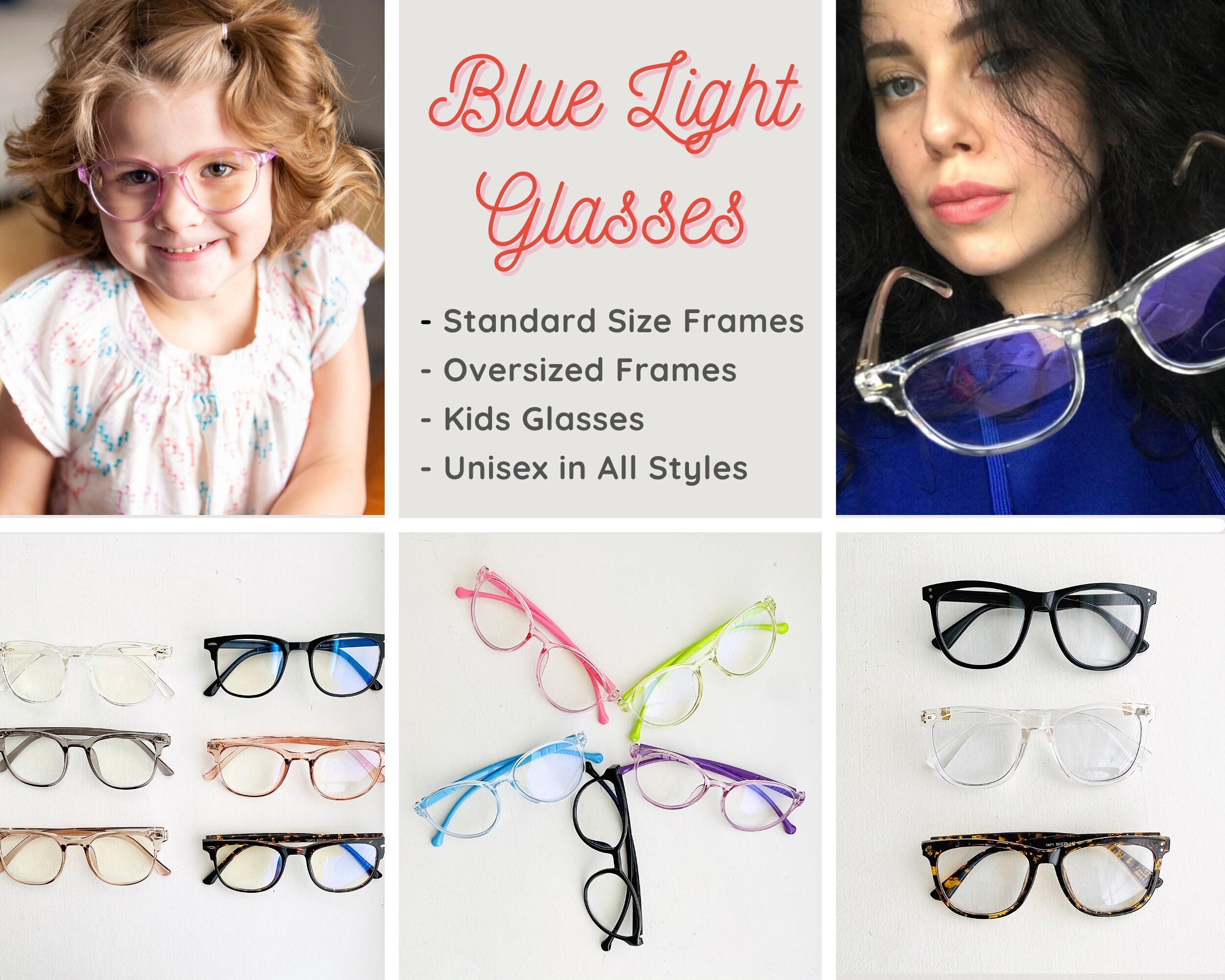 Kids Blue Light Glasses Unisex Blue Blocking Glasses Boys Girls Pink Blue Purple Anti blue Light Blockers Computer Gaming Children Etsy