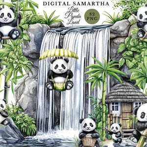 82 Cliparts do Mundo do Pequeno Panda l Festa do Panda l Download digital em PNG l Clipart de aquarela para impressão l Diário de sucata l Artesanato em papel