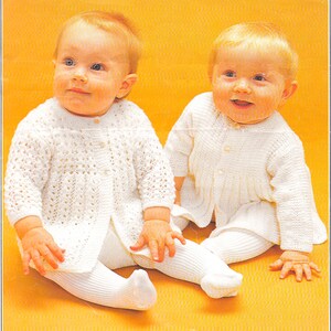 Vintage Baby Cardigan Knitting Pattern: 4ply Lace & Rib (PDF Download)