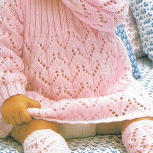 Vintage Baby Dress and Booties Knitting Pattern (PDF Download)