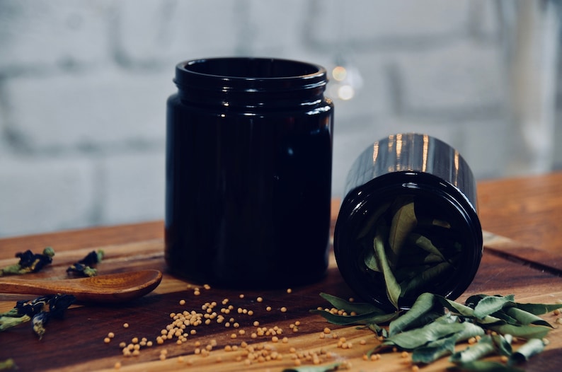 MIRON GLASS 250ML 1L MIRON Screw Top Jar Tall Violet Glass Glass Jars