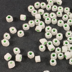 Murrine Millefiori floral symbol White green 104 glass Sold by half ounce Item #34