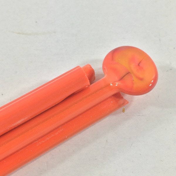 Coral SUNBURST Murano glass 4-6mm Effetre Moretti glass rods COE 104. Sold per 0.25 pound