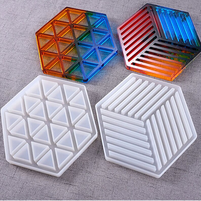 Hexagon Coaster silicone mold Epoxy Resin UV Resin Mold Etsy