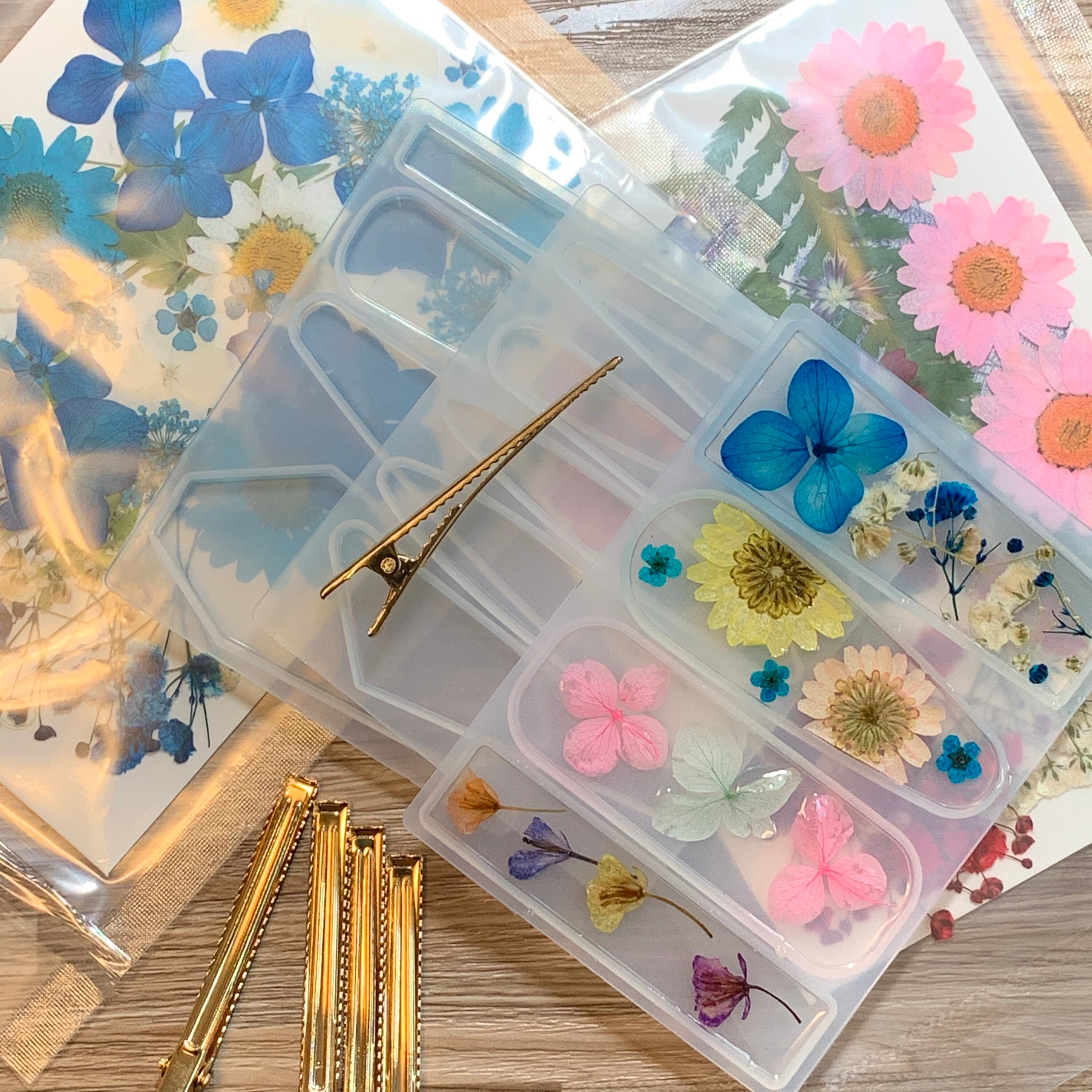 Handmade Real Dried Flower Resin Hair Clip / Hair Barrette Etsy