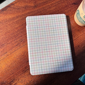 Final Sale -  Illustrated Grid Lines Paperwhite Kindle Case | Clear Back | 12th Gen, 11th Gen, & Colorsoft Kindle Case | 7&quot;, 6.8&quot;, 6&quot;