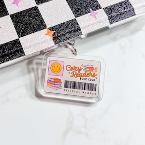 Cozy Reader Book Club Acrylic e-Reader Charm - Dust plug