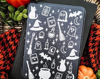 Spooky Vibes Kindle Case: Clear Back, Handstrap - 12th/11th Gen Paperwhite - Final Sale