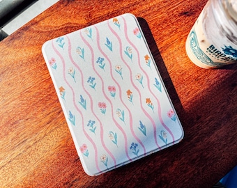 Floral Waves Kindle Case | Clear Back | 12th Gen, 11th Gen, and Colorsoft Kindle Case | E-reader Case | 7&quot;, 6.8&quot;, 6&quot; | Spring Season