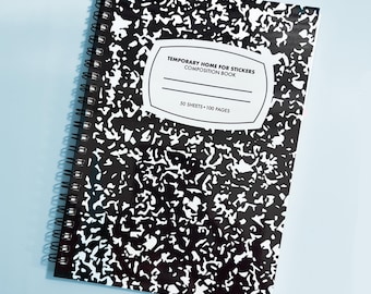 Reusable Sticker Book: 100-Page Sticker Collector Storage - Retro Composition Design