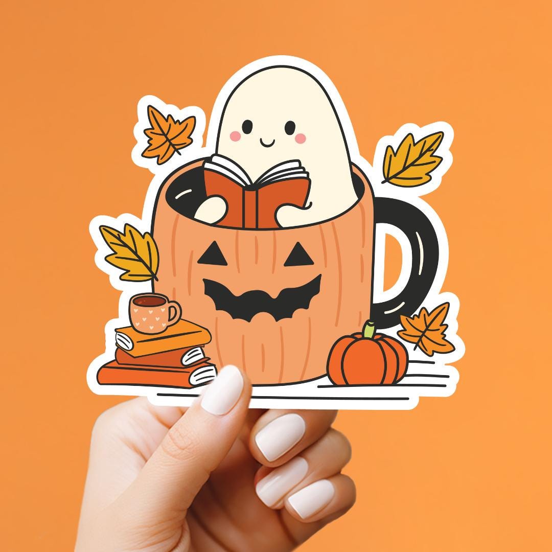 Ghost Reading Sticker: Waterproof and Dishwasher-safe Vinyl Decal - Etsy